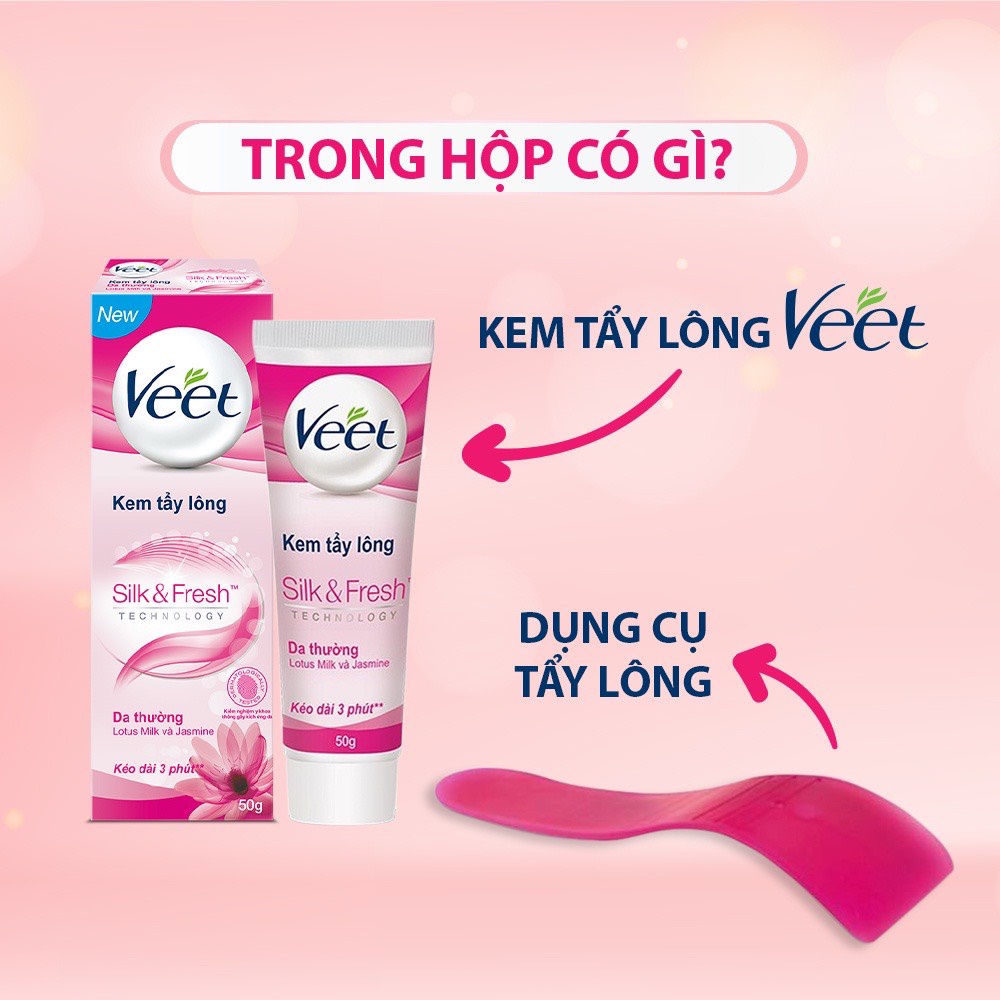 Kem tẩy lông cho da thường Veet Silk Fresh chính hãng tuýp to 50g.anthaomoc