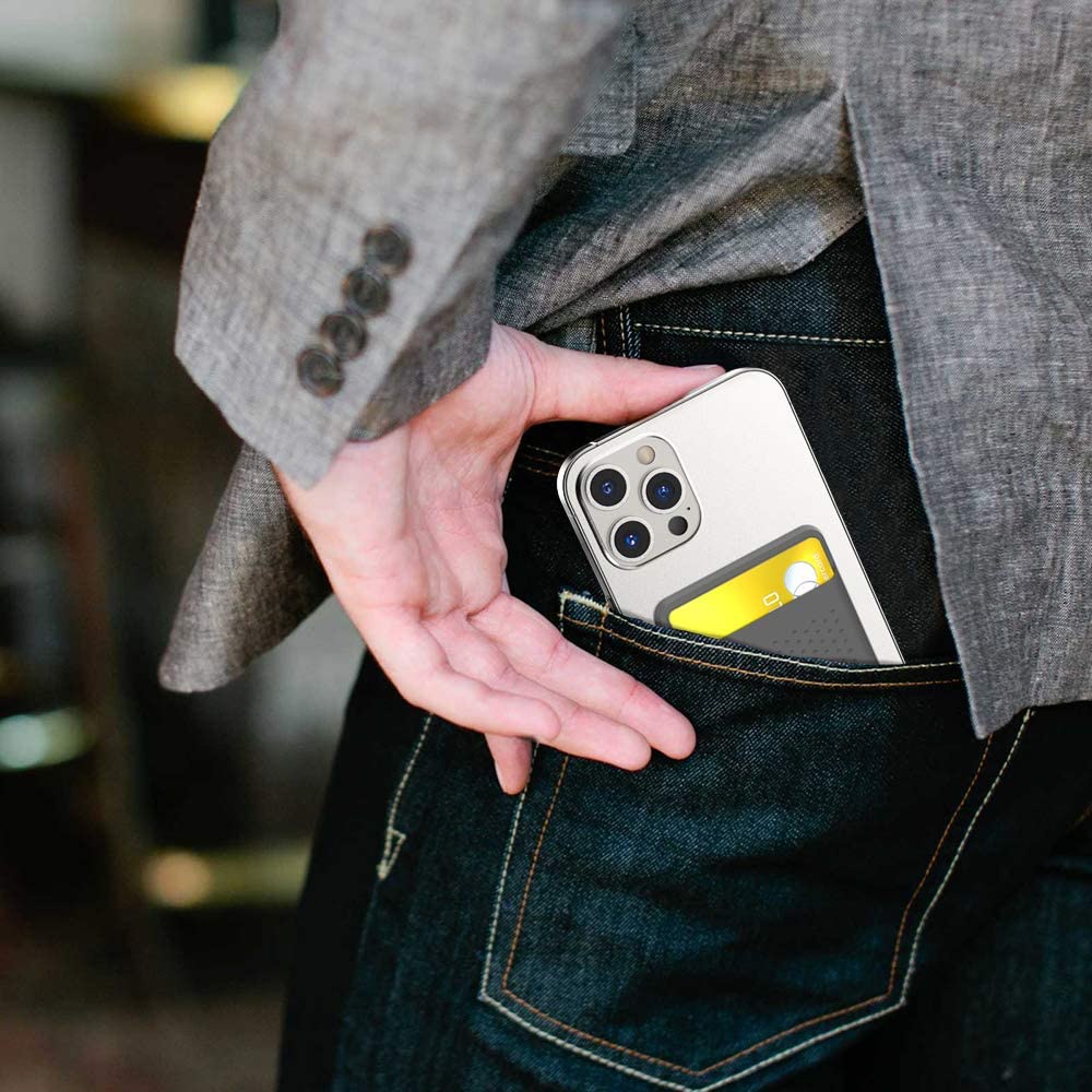 Ninki Ví Silicon Đựng Thẻ Dán Vào Ốp Điện Thoại Chất Lượng Cao cho iPhone 13, iPhone 12 Models, Magnetic Card Holder Silicone Sleeve Compatible with iPhone 12/Pro/Max/Mini