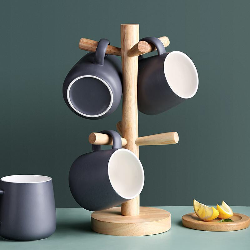 Giá treo cốc, kệ treo ly, giá treo chìa khoá, bằng gỗ, trang trí decor