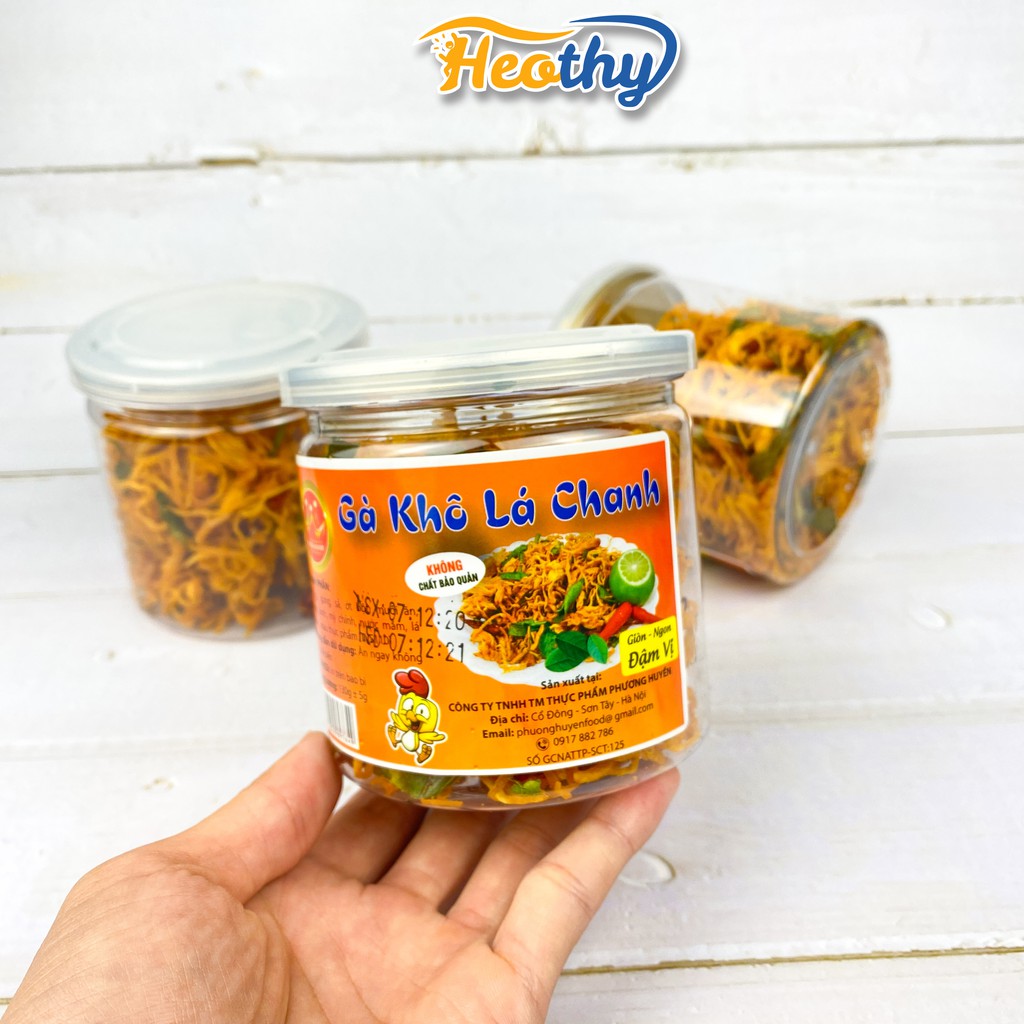 Khô gà lá chanh hàng sạch 130g - 220g Heothy food, đồ ăn vặt Việt Nam chất lượng cao