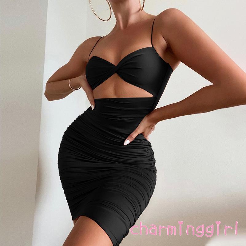 Đầm ôm hai dây màu sắc thời trang sành điệu cho nữ