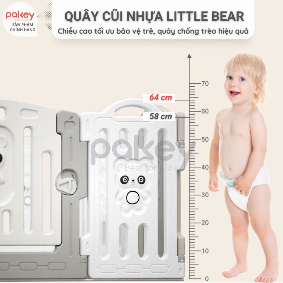 Quây cũi nhựa Little Bear Tặng THẢM + BÓNG, bộ quây cũi cho bé an toàn dày dặn chắc nịch NEW