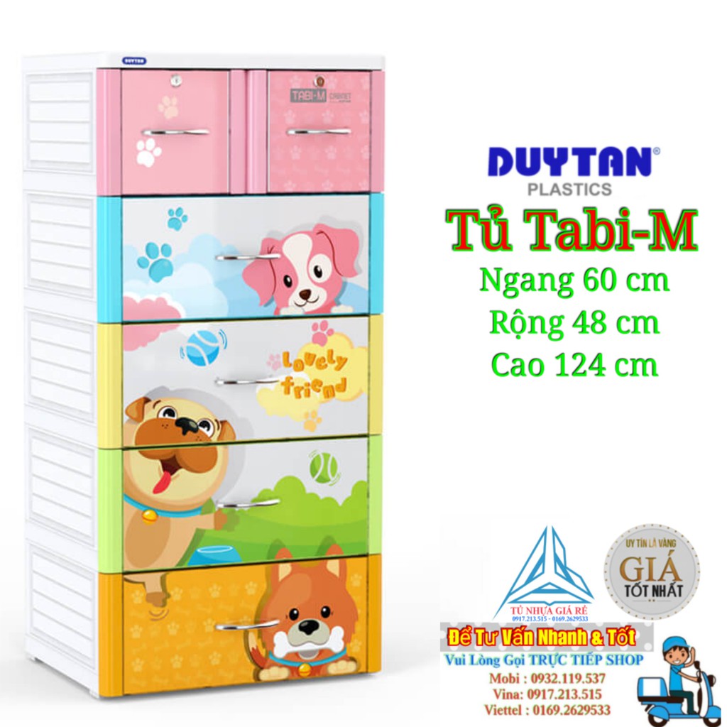 Tủ nhựa Duy Tân TABI-M 5 Tầng- 6 Ngăn Đa Sắc