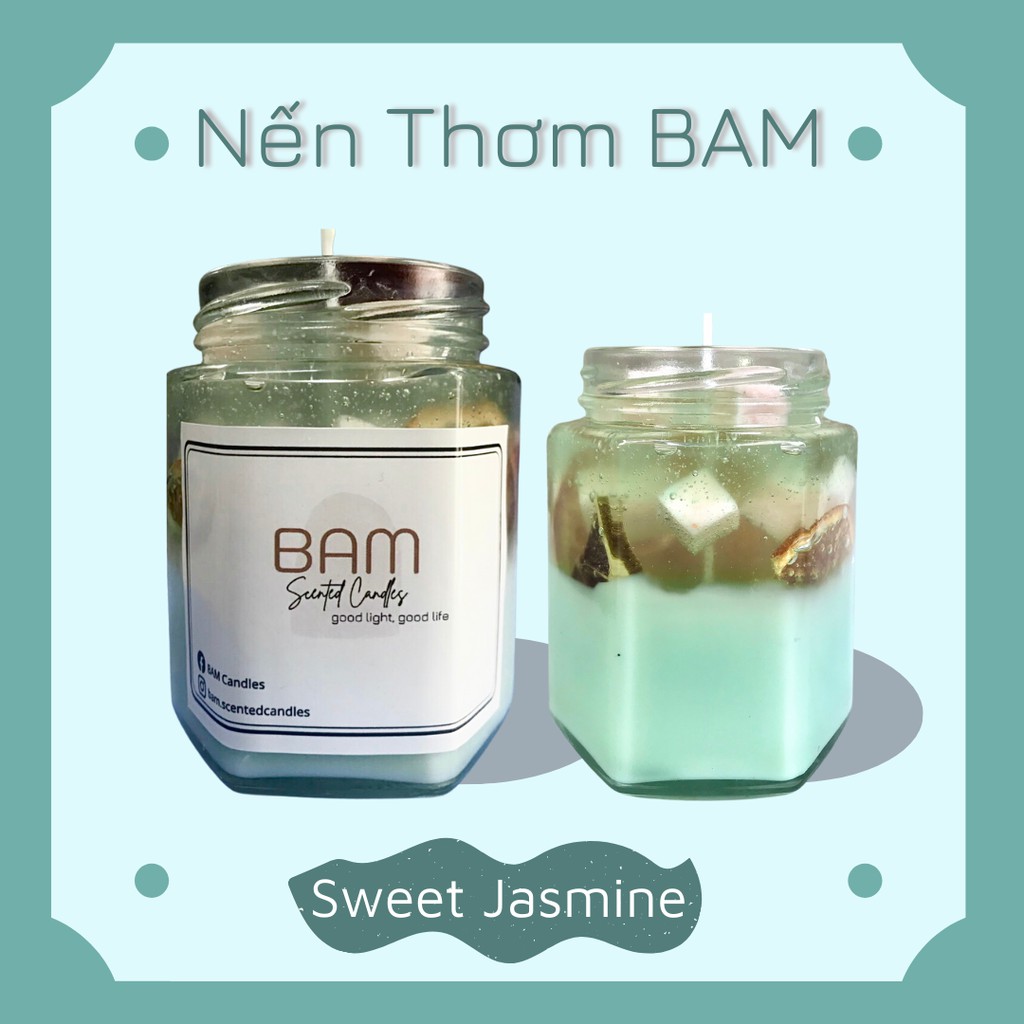 Nến Thơm Handmade - Sweet Jasmine (Vani & Lài) - Nhiều Size - BAM Candles