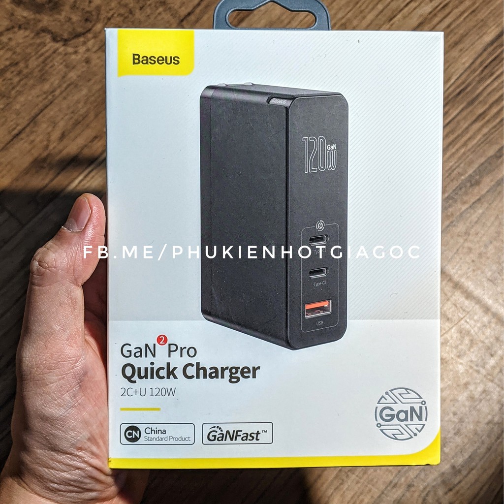 CỦ SẠC BASEUS PD 120W 2 cổng USB-C, 1 cổng USB-A nhỏ gọn công nghệ GAN- Baseus GaN2 Pro Quick Charger 2C1U 120W PD