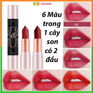 [Giá sỉ] Son 6 màu, sáu màu trong một cây, son siêu lì lên màu chuẩn đẹp, mềm mịn và không khô môi, mẫu mới nhất