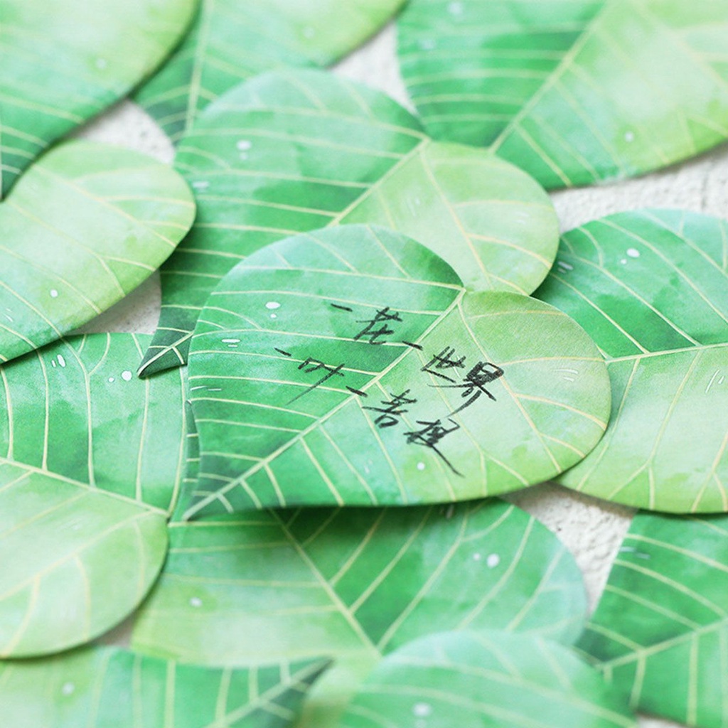Set 30 Giấy Ghi Chú Hình Chiếc Lá Dễ Thương Sáng Tạo