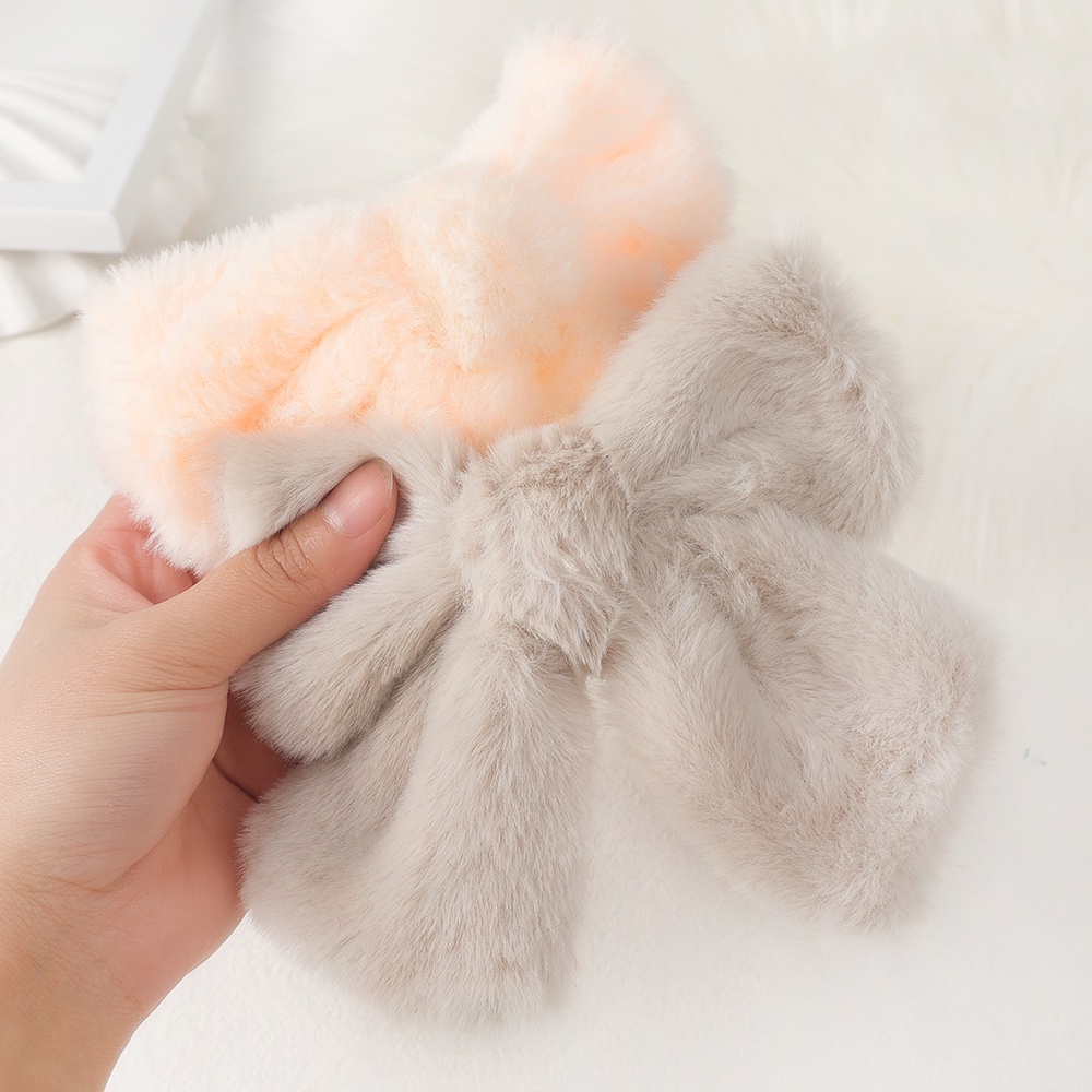 Kẹp Tóc Hình Nơ Bằng Nhung Cỡ Lớn Thiết Kế Đơn Giản Phong Cách Hàn Quốc