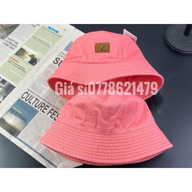 mũ cụp bucket - nón bo hàn quốc 2 mặt 2 mạc da nâu nhỏ Lv phong cách nữ - thời trang trend