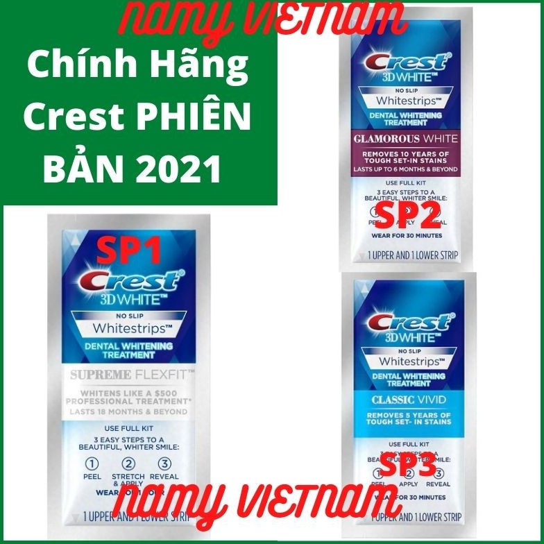 [ 1 GÓI ] Miếng dán trắng răng ❤ FREESHIP ❤ Miếng dán Crest 3D White Whitestrips [Hàng Mỹ] - trắng răng Crest 3D Wh