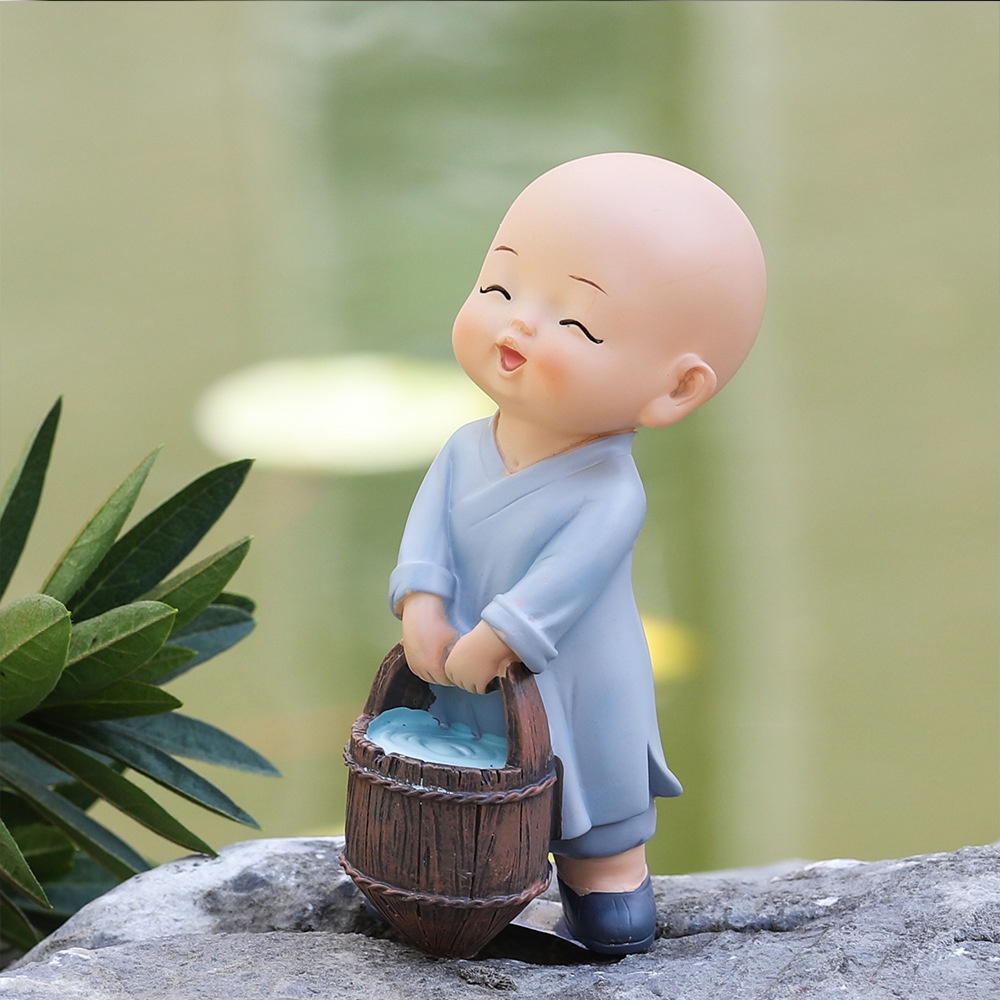 Tượng chú tiểu mini đáng yêu mang lại bình yên trang trí nhà cửa, ô tô 💕FREESHIP 50k💕 - Linh Tinh 10k