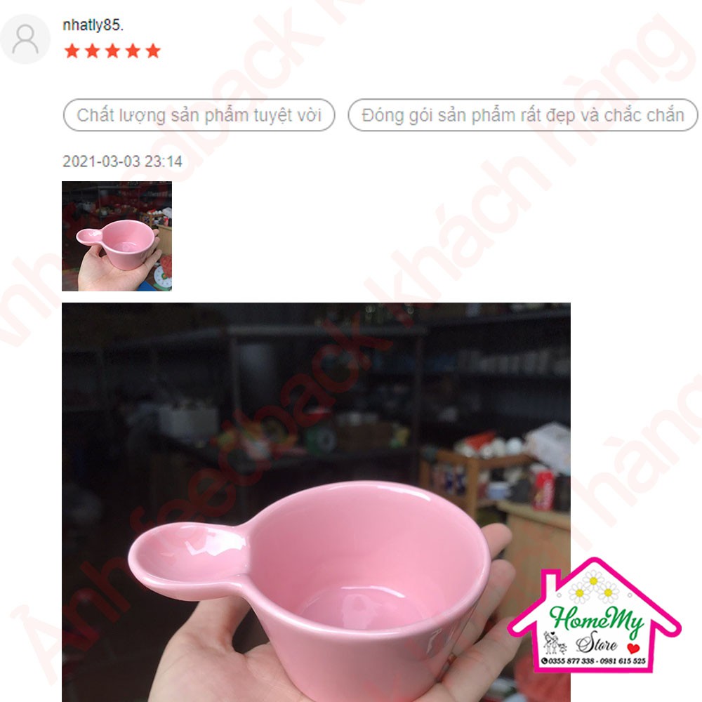 [Pink] Chén sứ  gáo sứ mini trang trí decor đựng gia vị cho phòng ăn gian bếp màu hường gốm sứ bát tràng