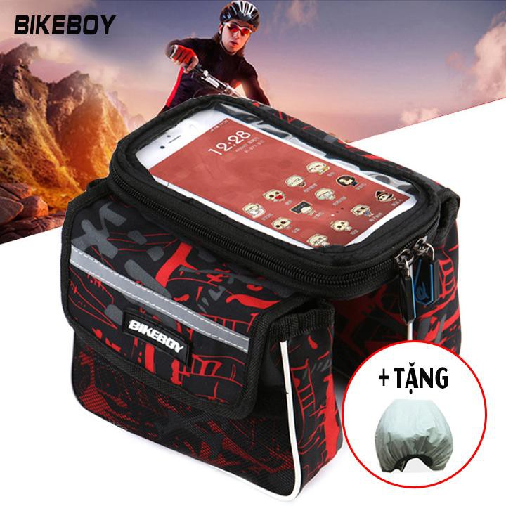 Túi treo sườn xe đạp thể thao Bikeboy + tặng trùm túi đi mưa