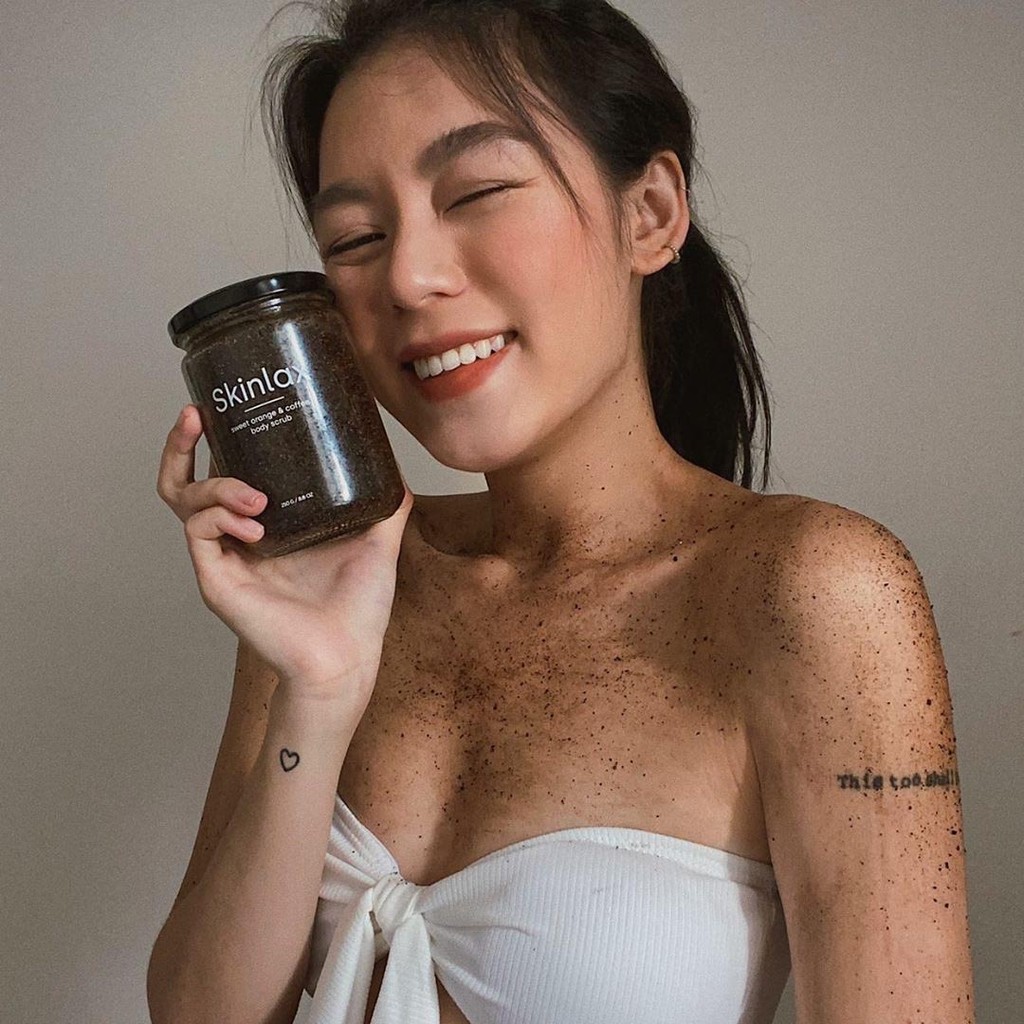 Tẩy Da Chết Toàn Thân Cà Phê Cam Ngọt Giảm Thâm Mụn, Viêm Nang Lông SKINLAX 250g
