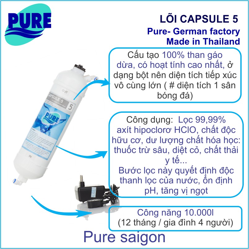 Bộ lõi lọc Capsule 5 có đèn UV diệt khuẩn