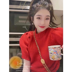 Áo len vai phồng, tay lửng dễ thương