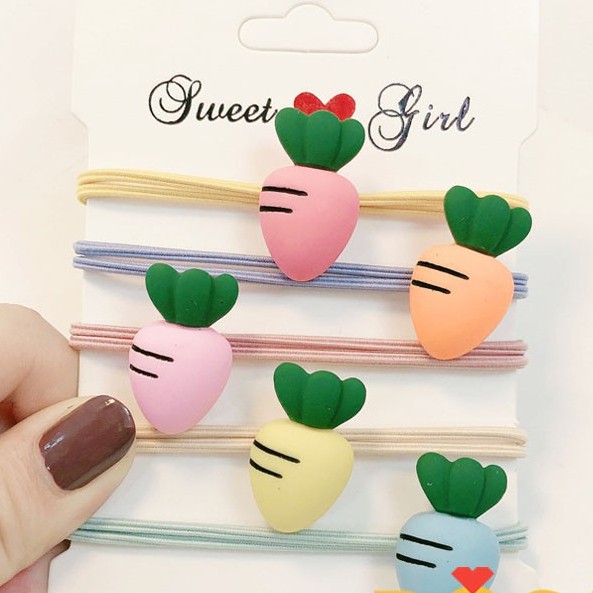 [Deal 1k] Dây buộc tóc CỦ CẢI siêu co giản thời trang Hàn Quốc