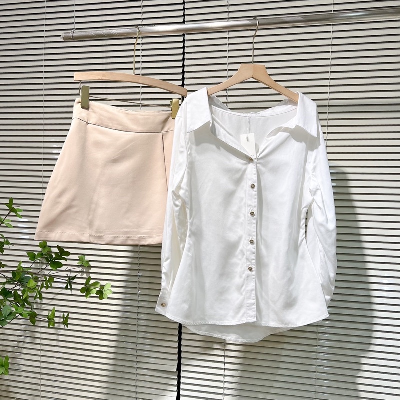 Áo sơ mi cổ V trơn , Peace House Clothing