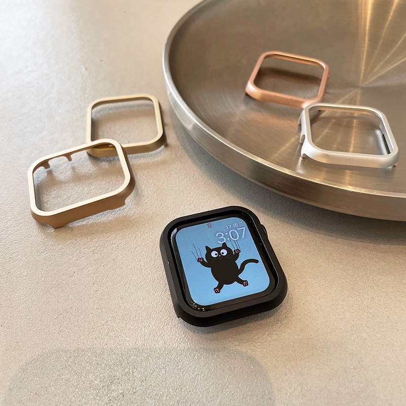 Khung Kim Loại Bảo Vệ Cho Đồng Hồ Thông Minh Apple Watch 7 SE Series 6 5 4 3 iWatch 45mm 41mm 40mm 44mm 38mm 42mm