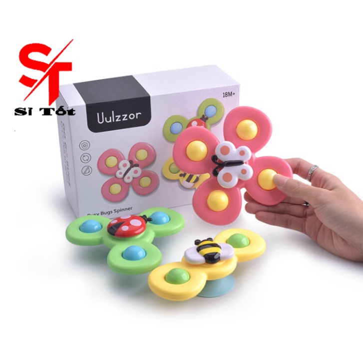 Sét 3 Con Quay Đồ Chơi Fidget Spinner Dán Tường, Thiết Kế Hình Động Vật Hoạt Hình Độc Đáo Dành Cho Bé