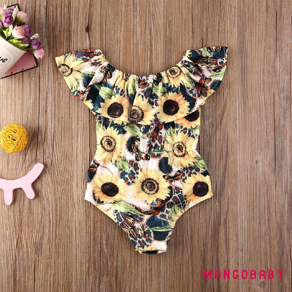 ♬MG♪-1-5Y Kids Summer Toddler Kids Baby Girls Sunflower Swimwear