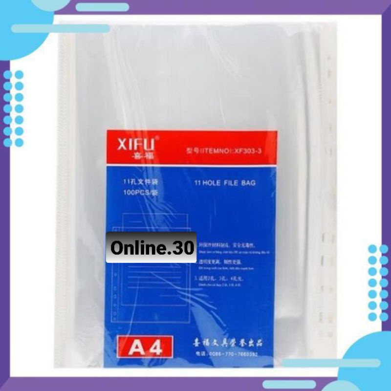 Online 30 túi sơ Mi lỗ A4 _ 100 tờ