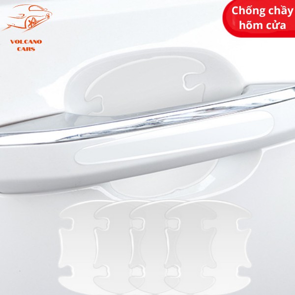 Bộ miếng dán chống xước hõm tay nắm cửa silicon bảo vệ hõm cửa tránh chầy xước cho ô tô xe hơi