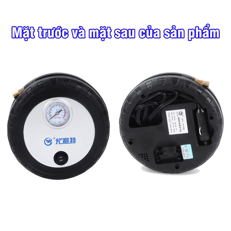 Bơm Lốp Ô Tô, Bơm Xe Máy Công Suất 100W Mạnh Mẽ Nhỏ Gọn Điện Áp 12V Bơm Xe Hơi Cao Cấp