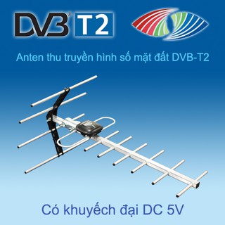 ANTEN (ăngten) TRUYỀN HÌNH SỐ MẶT ĐẤT DVB-T2 Ngoài trời khuếch đại tín hiệu HKD G11KD-T2; kèm 15m dây cáp đồng trục