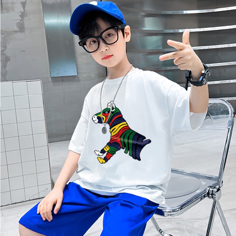 Bộ Quần Áo Cotton Ngắn Tay Phong Cách Trung Hoa Xinh Xắn Cho Bé 100-160cm