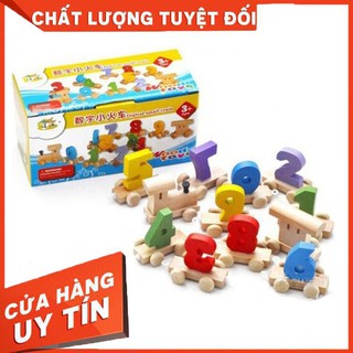 Đoàn tàu chở số bằng gỗ giúp bé học số đếm