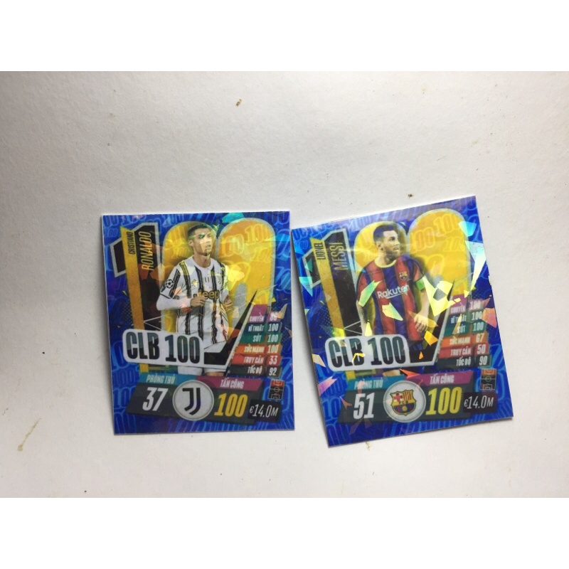 Thẻ in Match attax clb100 2020 2021 size poca