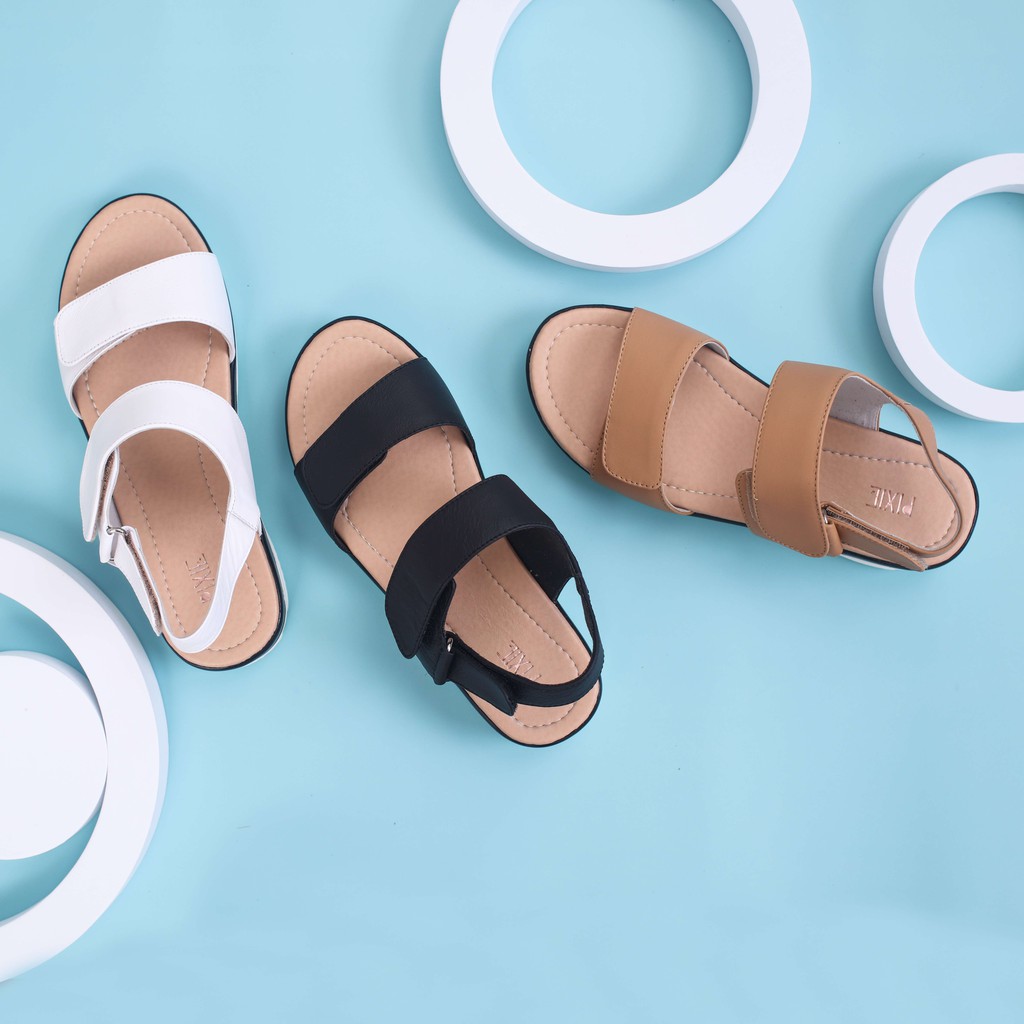 Giày Sandal Đế Xuồng 3cm Da Thật Pixie X727