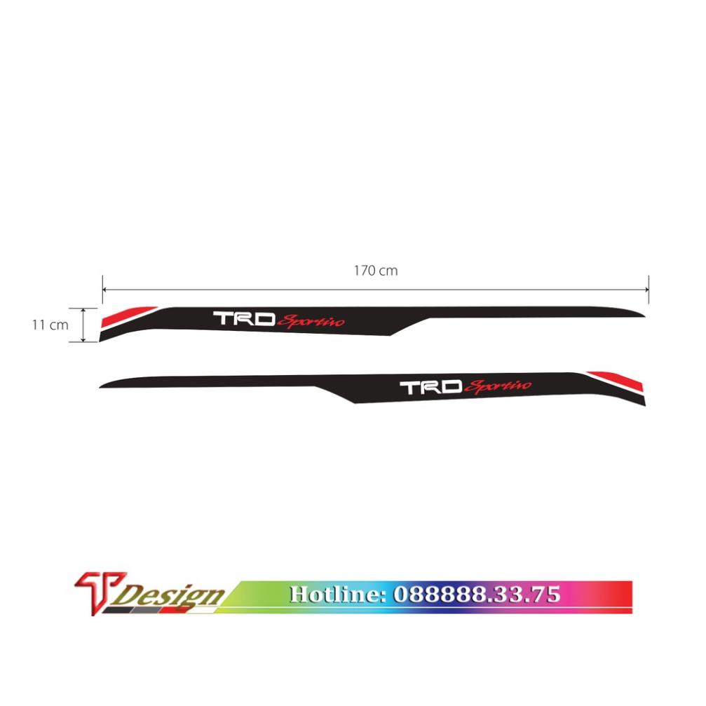 Tem xe ô tô phong cách TRD Sport, fortuner, bán tải, 4 chỗ, 5 chỗ, 7 chổ, SUV, sedan  .. dán được nhiều dòng xe
