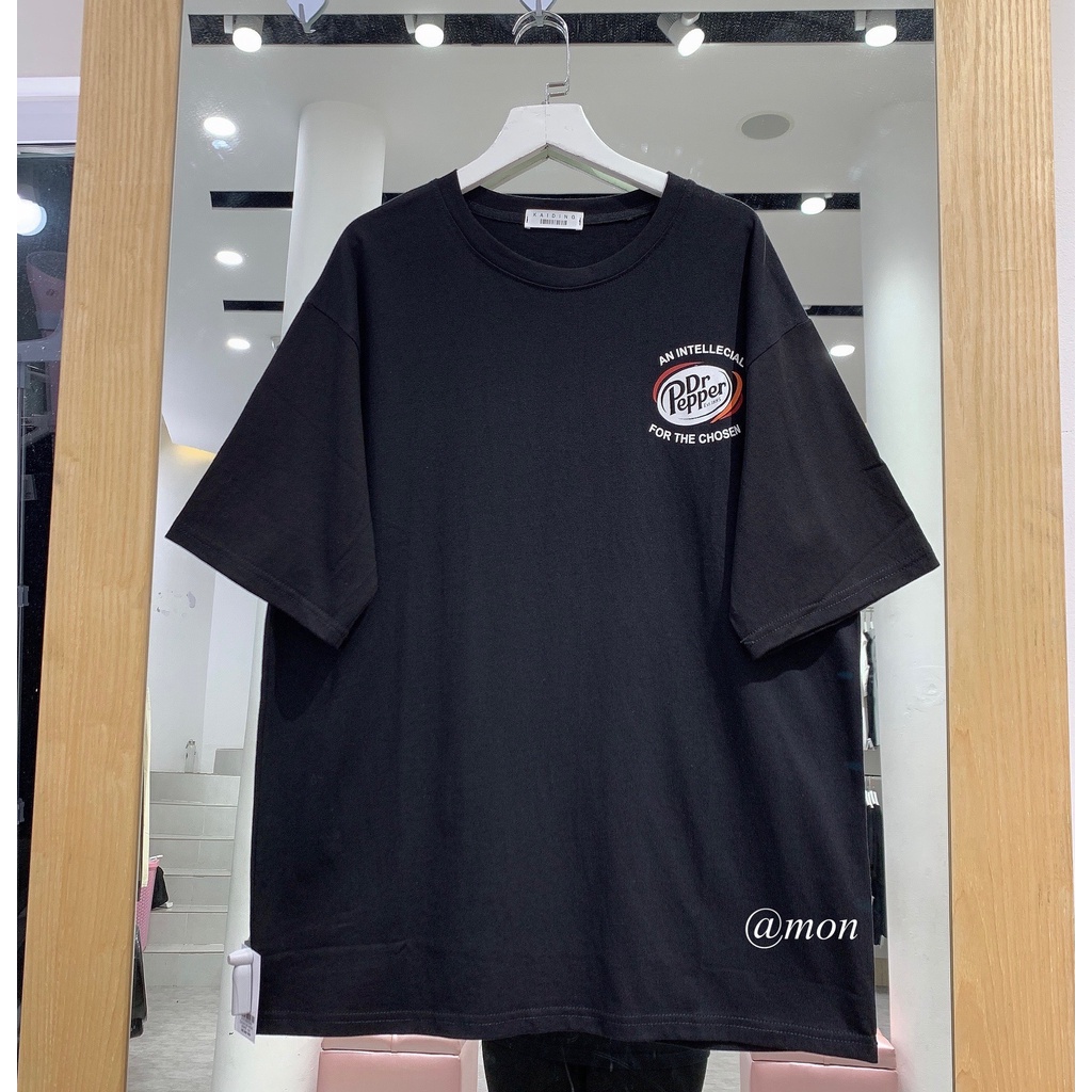 2101317 Áo phông nữ tay lỡ màu pastel chất cotton mịn mát form vừa hình in nổi