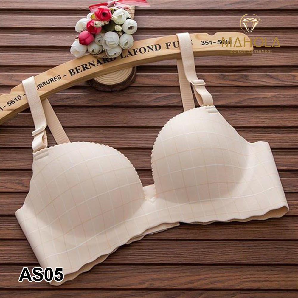 Áo Lót Mút Mỏng Su Không Gọng Kẻ Caro_Mahola_ AS05