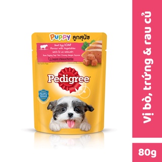 PEDIGREE® Thức ăn cho chó con dạng sốt vị bò, trứng và rau 80g - 1 gói