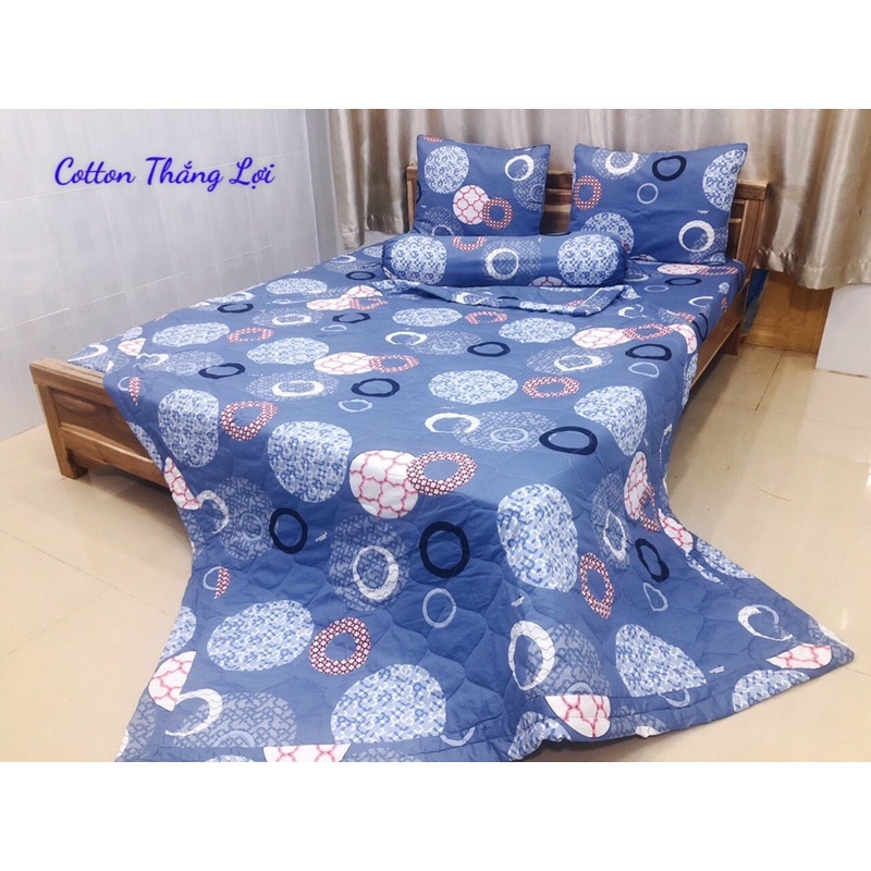 SET 5 MÓN {size drap 1m6,1m8}VẢI COTTON THẮNG LỢI 100% CÓ LOGO CTY