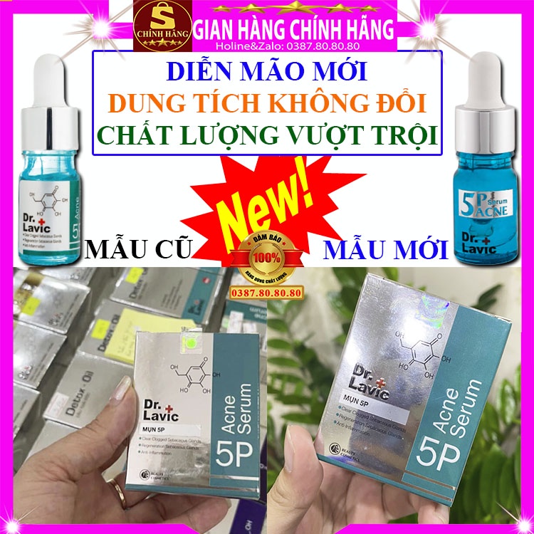 Tinh chất serum xóa mụn thâm dưỡng trắng da loại tốt 5P Dr.lavic đẩy mụn ẩn đầu đen cám cho da dầu nhạy cảm khô 5k step2