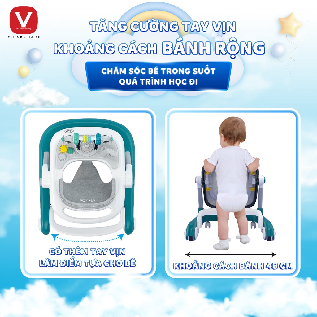 Xe tập đi cho bé chữ U V-Baby 606, đa năng, tạo cho bé hướng cố định khi di chuyển