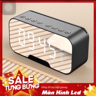 Loa bluetooth G10 nghe đài FM, kèm báo thức | Màn hình soi gương | Vỏ kim loại