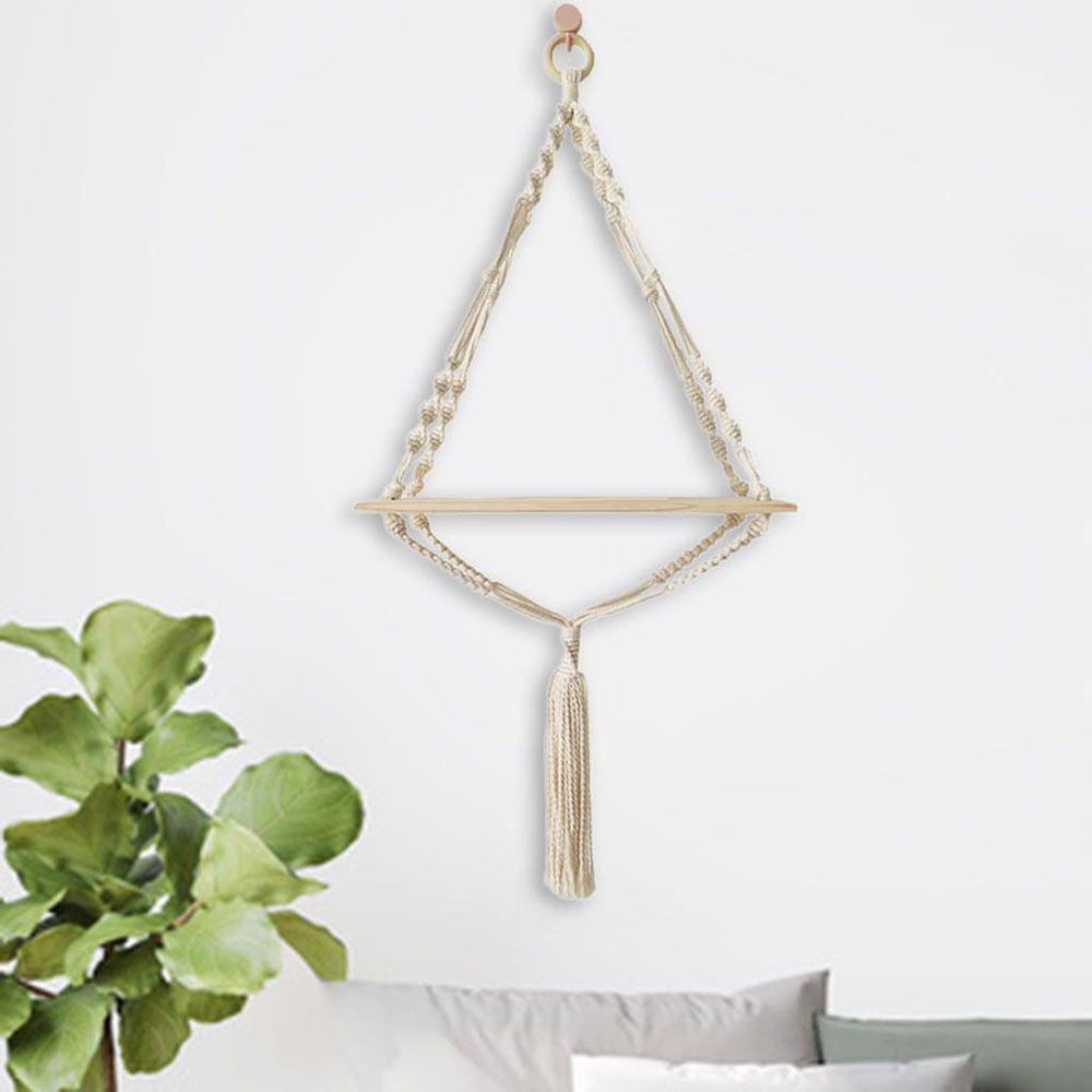 Giá Đỡ Chậu Cây Dây Thừng Cotton Bện Treo Tường Trang Trí Nhà Cửa