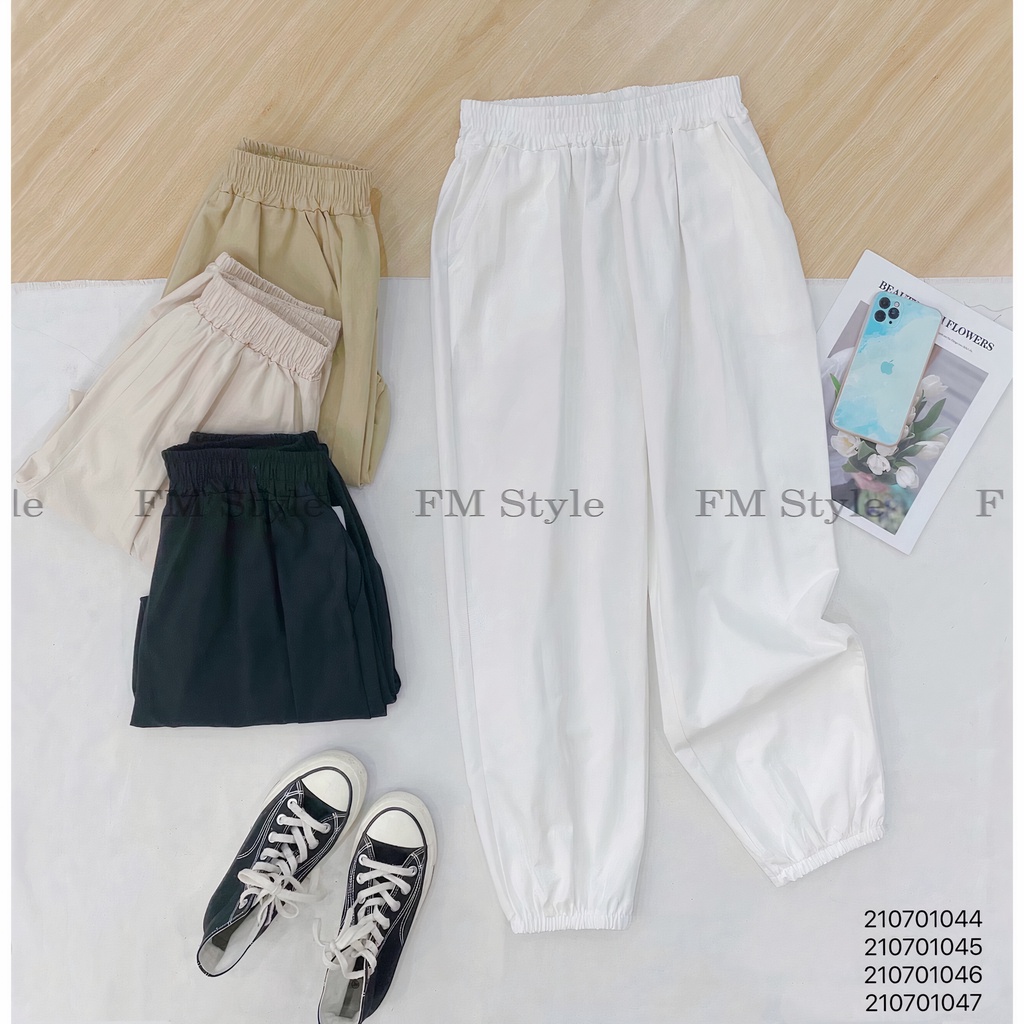 Quần jogger nữ FM Style dây rút bo lai chất đũi xuất xịn đứng form phong cách ulzzang trẻ trung 210701046