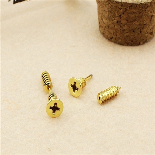 Cặp khuyên tai bằng thép không gỉ thiết kế hình đinh ốc sáng tạo cá tính cho nam và nữ