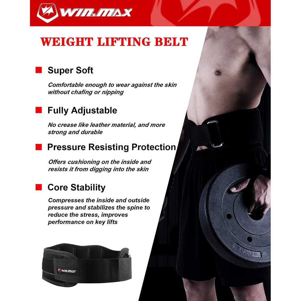 Winmax Đai Quấn Thắt Lưng Hỗ Trợ Nâng Tạ Bằng Nylon Thiết Kế Tiện Dụng Cho Nam Và Nữ