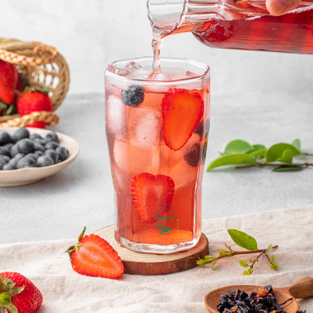 Trà thảo mộc trái cây Nhật Bản Crimson Night - Hoa hibicus, quả tầm xuân, việt quất