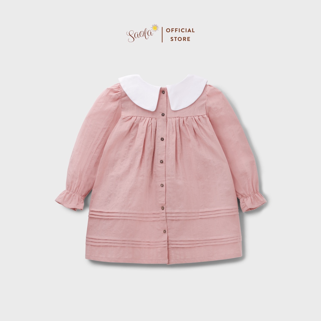 Váy Bé Gái Xếp Ly Chất Cotton Cao Cấp Phong Cách Tiểu Thư - DRC003 - SAOLA KIDS CLOTHING