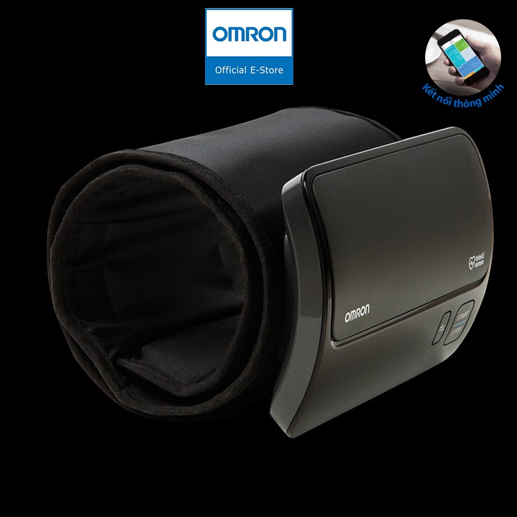 [Nhập Khẩu Nhật Bản] Máy Đo Huyết Áp Bắp Tay Omron Hem - 7600T | Kết Nối Bluetooth - Vòng Bít Không Dây Xoay 360 Độ