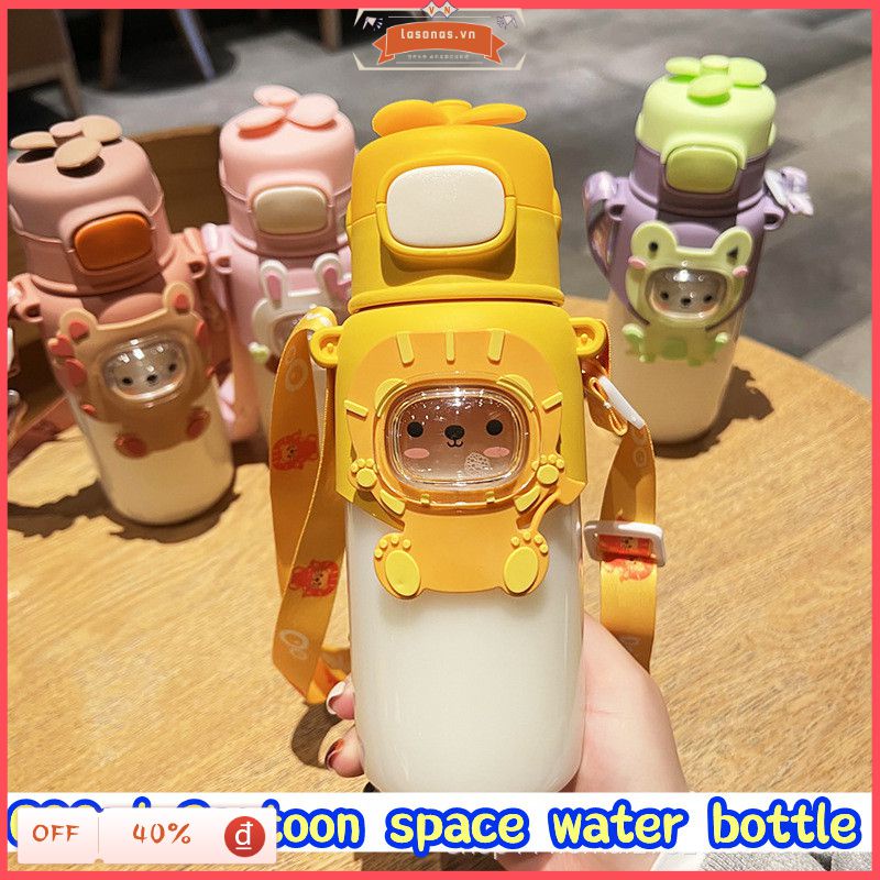 Cá Tuyết Thiết Kế Hình Thú Dễ Thương Bình Nước Có Ống Hút Không Chứa Bpa 600Ml Uống Kèm Mũ Cho Bé Tập Đi Cho Bé