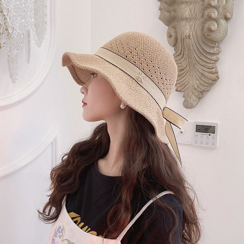 Nón Chống Nắng Đi Biển Tag KK Nơ Nhỏ Xinh Xắn